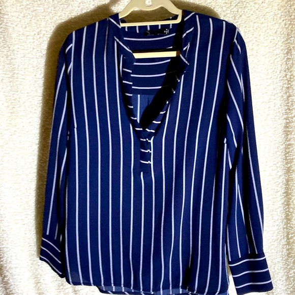 Noir Tops - Navy stripped ladies blouse